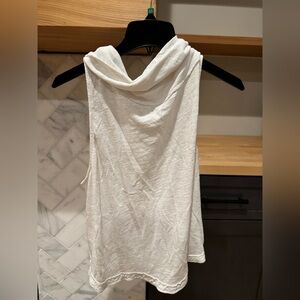 Free People White Draped Cowl Neck Tank